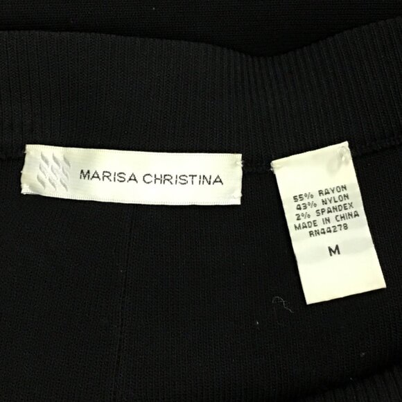 Marisa Christina Women’s Black Rayon & Nylon Midi Skirt Pull-On Size M - Picture 4 of 5